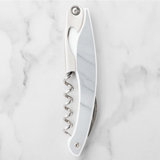 Marmorstein Weißer Korkenzieher Flaschenöffner (Vorderseite)