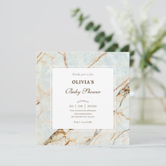 Marmorsteindusche Einladung (Stehend Vorderseite)