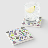 Marmorsteine Untersetzer Astronaut Außerirdischen  (Seitenansicht)