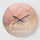 Marmorsteinfamilie Personalisiert Große Wanduhr (Vorderseite)