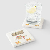 Marmorsteinfischen Untersetzer (Seitenansicht)