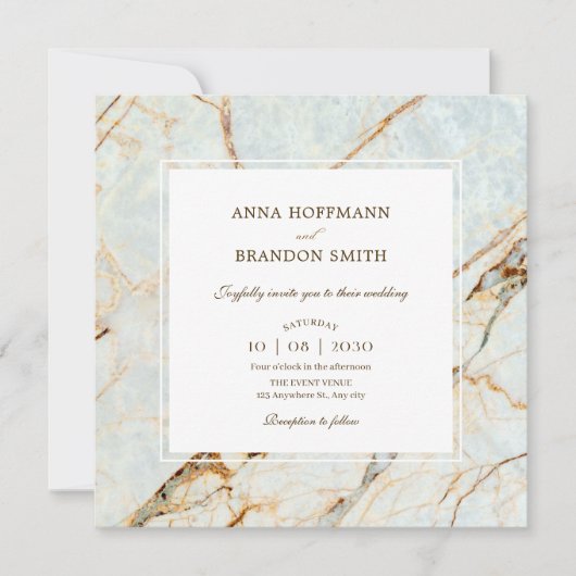 Marmorsteinhochzeit Einladung (Vorderseite)