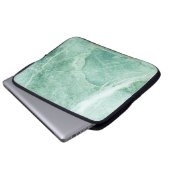 Marmorsteinmuster, grüne Textur. Laptopschutzhülle (Vorne Knopf)