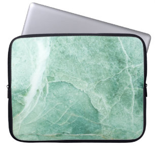 Marmorsteinmuster, grüne Textur. Laptopschutzhülle