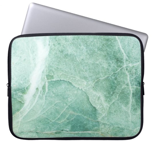 Marmorsteinmuster, grüne Textur. Laptopschutzhülle (Vorderseite)