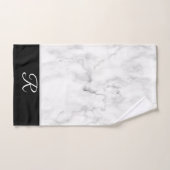 Marmorstil Schwarz-weiß Monogramm Anfangsbad Badhandtuch Set (Handtuch)