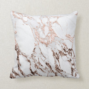 Marmorstone Abstrakt White Carrara Rose Gold Grau Kissen