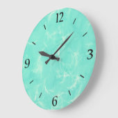 Marmorstrudeldruck - Aquablau Große Wanduhr (Winkel)