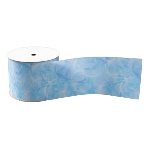 Marmorstrudeldruck - Himmelblau Ripsband