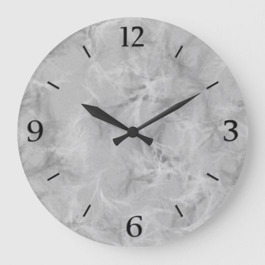 Marmorstrudeldruck - weich Grau Große Wanduhr (Vorderseite)