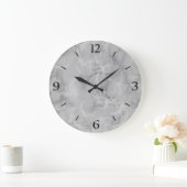 Marmorstrudeldruck - weich Grau Große Wanduhr (Zuhause)
