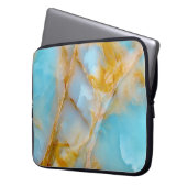 Marmorstruktur, buntes Onyx-Interieur. Laptopschutzhülle (Vorderseite Links)