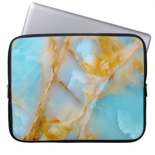 Marmorstruktur, buntes Onyx-Interieur. Laptopschutzhülle