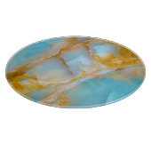 Marmorstruktur, buntes Onyx-Interieur. Schneidebrett (Ecke)