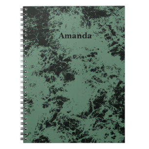 Marmorstruktur in Schwarz und Grün Notizblock