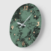 Marmorstruktur Muster in schwarz und grün werfen p Große Wanduhr (Winkel)