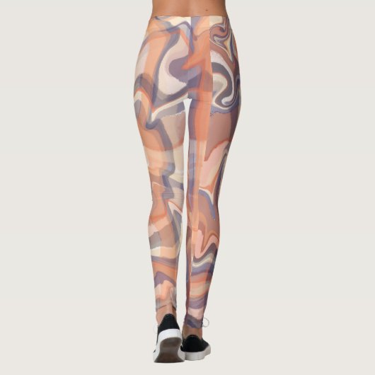 "Marmortartan niedlicher Skriptname boho terracott Leggings (Rückseite)