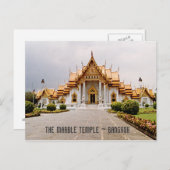 Marmortempel Gold über Khmer Lion Bangkok Card Postkarte (Vorne/Hinten)