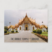 Marmortempel Gold über Khmer Lion Bangkok Card Postkarte (Vorderseite)