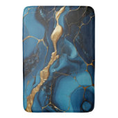 Marmortextur blaue Goldbadematte Badematte (Vorderseite Vertikal)