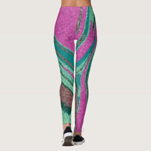 Marmortextur farbig leggings (Rückseite)