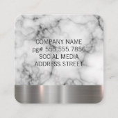 Marmortextur | Metallveredelung Quadratische Visitenkarte (Rückseite)