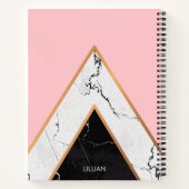 Marmortextur mit goldenen Linien Notizblock (Rückseite)