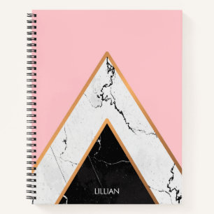 Marmortextur mit goldenen Linien Notizblock