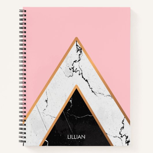 Marmortextur mit goldenen Linien Notizblock (Vorderseite)