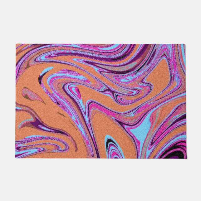 Marmortextur Muster farbenfroh Niedlich Fußmatte (Vorderseite)