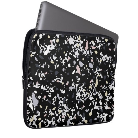 Marmortextur schwarz laptopschutzhülle (Vorne Rechts)