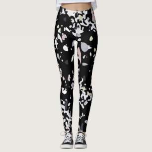 Marmortextur schwarz leggings
