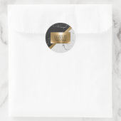 Marmortextur und Gold Runder Aufkleber (Tasche)