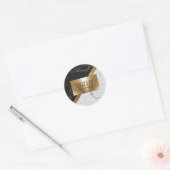 Marmortextur und Gold Runder Aufkleber (Umschlag)