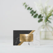 Marmortextur und Gold Visitenkarte (Stehend Vorderseite)