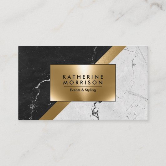 Marmortextur und Gold Visitenkarte (Vorderseite)