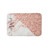 Marmortextur und Rose Glitzer Badematte (Vorderseite)