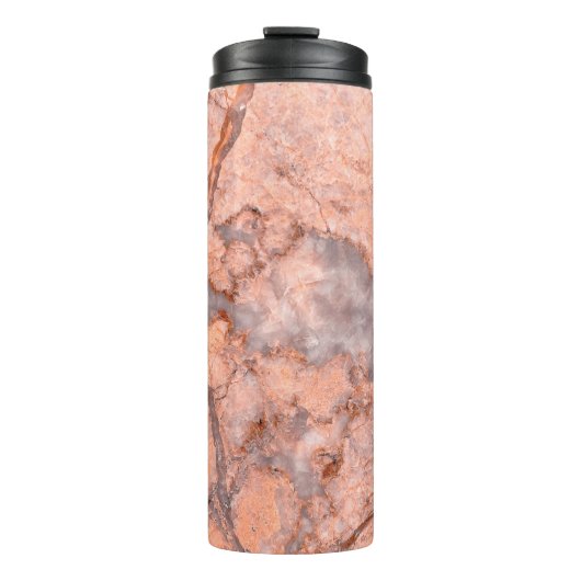 Marmortextur, weißes Muster Thermosbecher (Vorderseite)