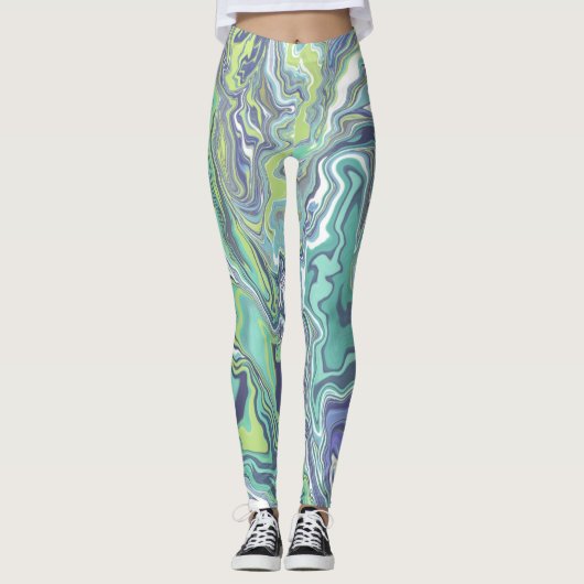 Marmortexturmuster Niedlich Leggings (Vorderseite)