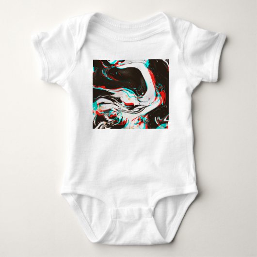 Marmortinte: Verzerrte Glitchtextur. Baby Strampler (Vorderseite)