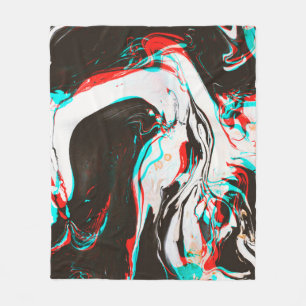 Marmortinte: Verzerrte Glitchtextur. Fleecedecke