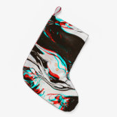 Marmortinte: Verzerrte Glitchtextur. Kleiner Weihnachtsstrumpf (Vorderansicht (hängend))