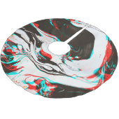 Marmortinte: Verzerrte Glitchtextur. Polyester Weihnachtsbaumdecke (Schrägansicht)
