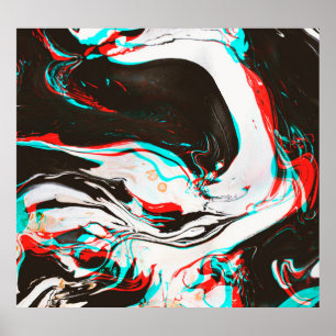 Marmortinte: Verzerrte Glitchtextur. Poster