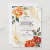 Marmorträume: Orange Rose Elegance Einladung (Rückseite)