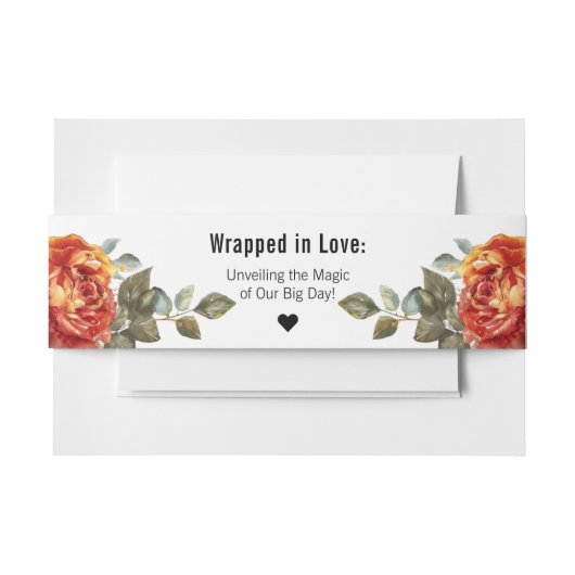 Marmorträume: Orange Rose Elegante Collection Einladungsbanderole (Vorderseite Beispiel)