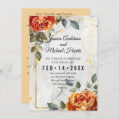 Marmorträume: Orange Rose Elegante Save The Date (Vorne/Hinten)