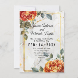Marmorträume: Orange Rose Elegante Save The Date