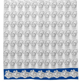 Marmortreppen auf einem Duschvorhang