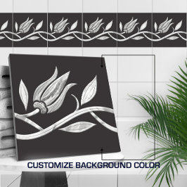 Marmortürkisches Tulpe Seamless Border Fliese